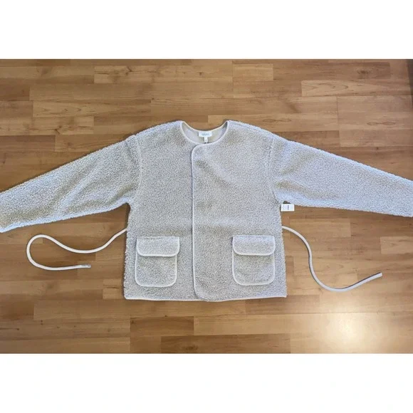 Haven Well Within Beige Sherpa‎ Belted Cozy Jacket Size Small New with Tags Vests